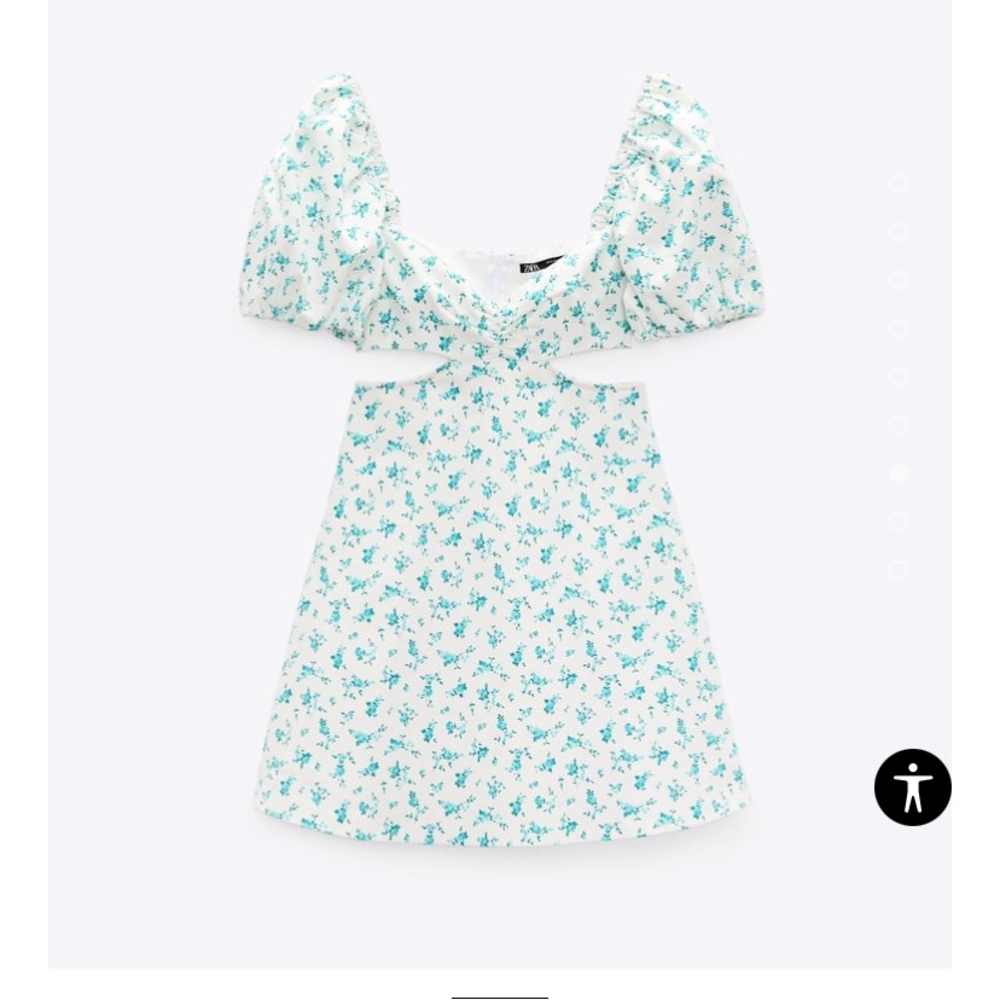 Zara Women’s Floral Cut-Out Dress • Size: XS • Color: Blue floral